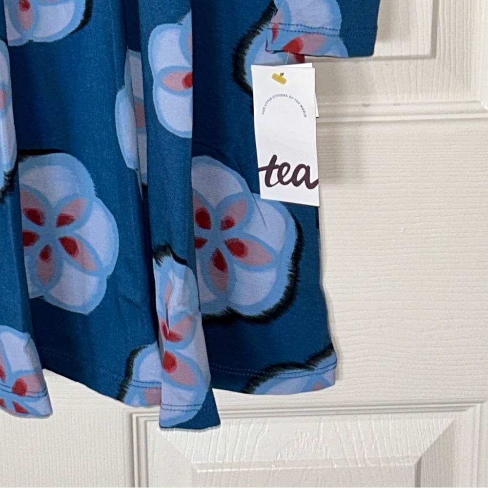 Tea Collection Blue Floral Ruffle Dress - NEW - Picture 7 of 12